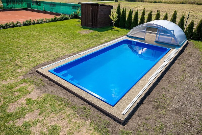 Fenix glasfiber pool 6 x 3 m med sandfilter, LED lys m.m.